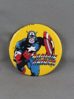 Vintage Marvel Comics Pin - Captain America - Celluloid Pin